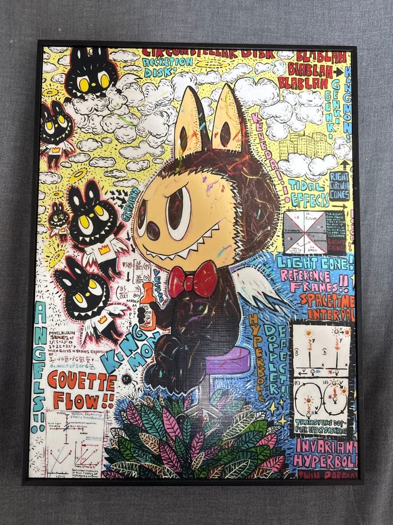 ラブブ 3Dアート 額付き ポップアート キャラクター印刷キャンバス