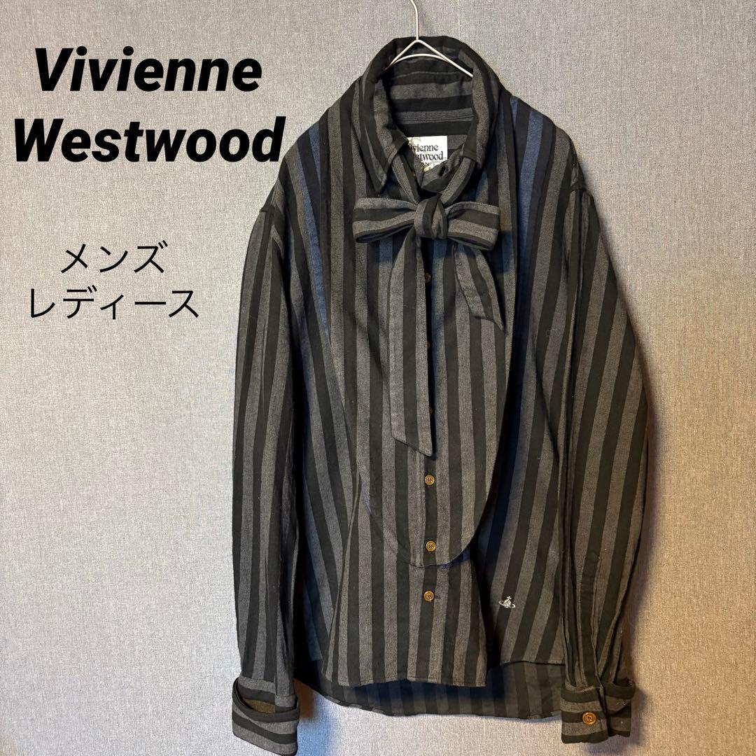 Vivienne Westwood MAN ストライプリボンシャツ サイズ：46 中古・古着通販】Vivienne Westwood man (ヴィヴィアン ウェストウッド