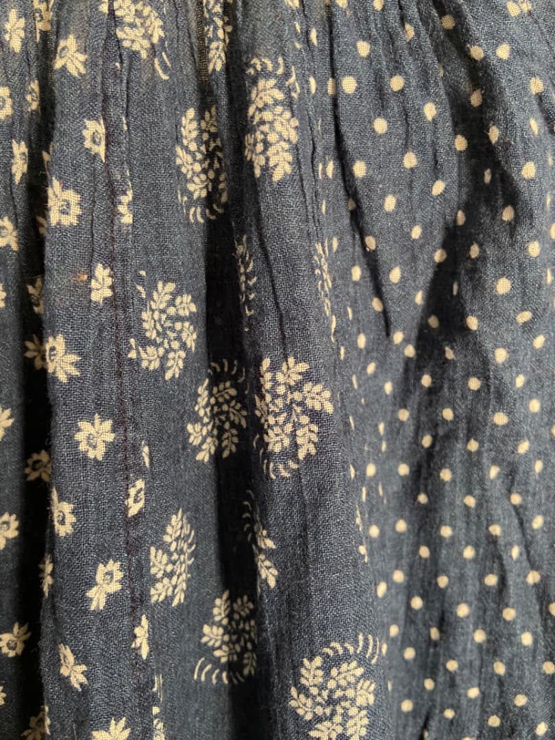 45R インディゴパッチワークチュニックブラウス