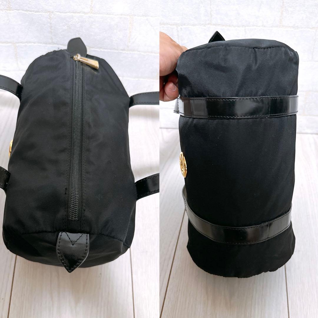 《美品》CELINE(セリーヌ)ハンドバッグ　ナイロン　サークルロゴ