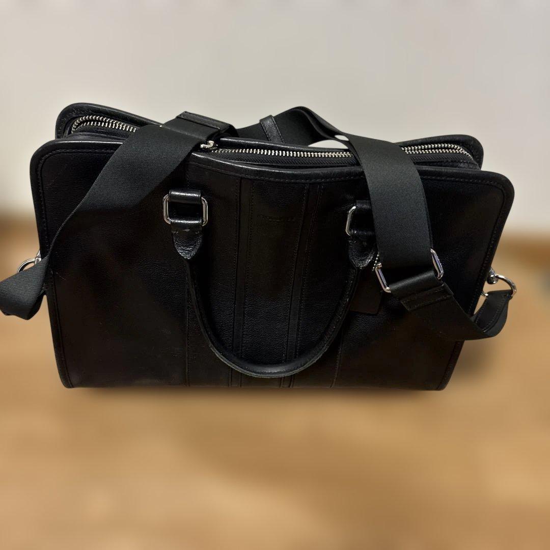 COACH コーチ 本革 ブラック ブリーフケース ビジネスバッグ A4可