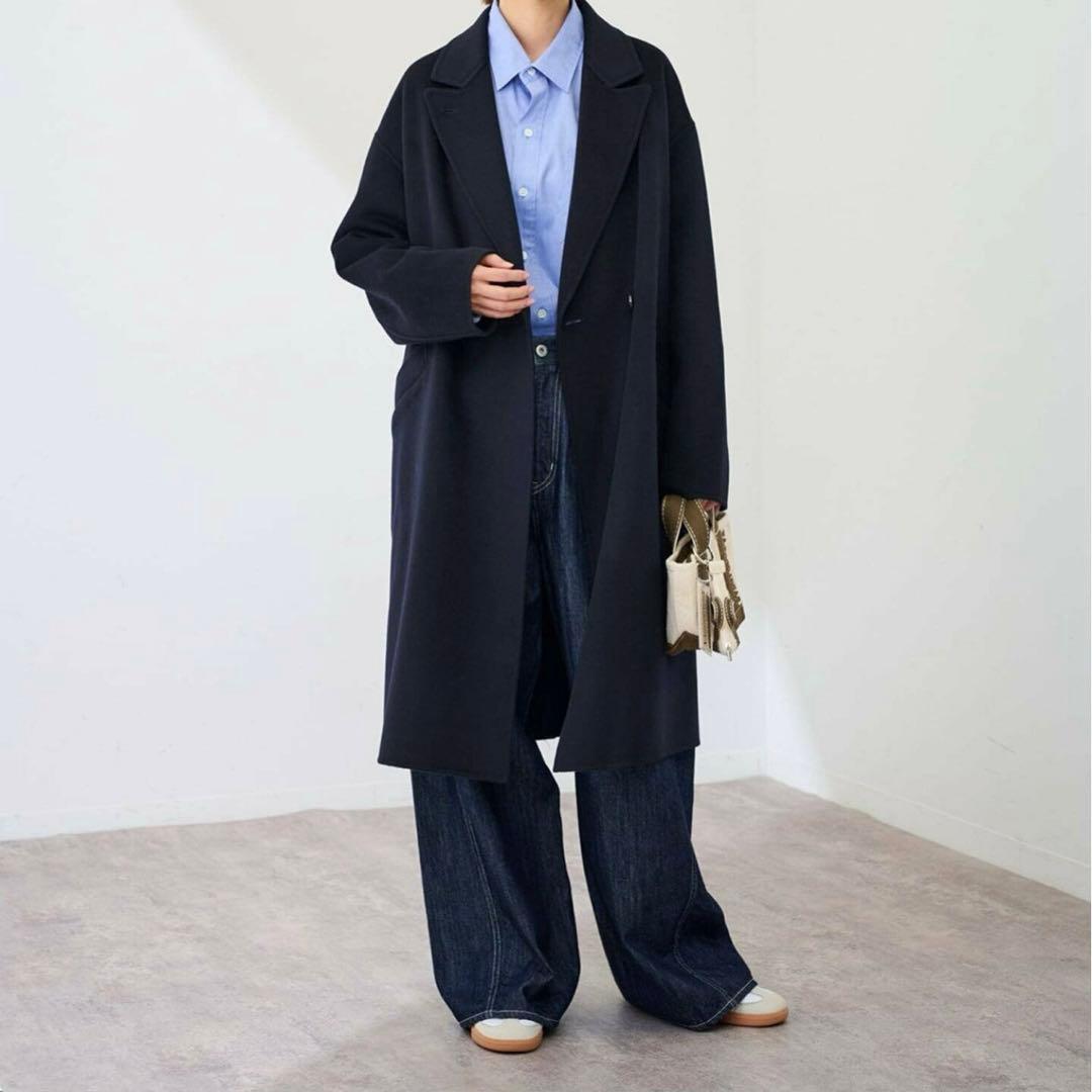 FRAMeWORK SUPER160'sダブルブレストコート ネイビー 38 - メルカリ