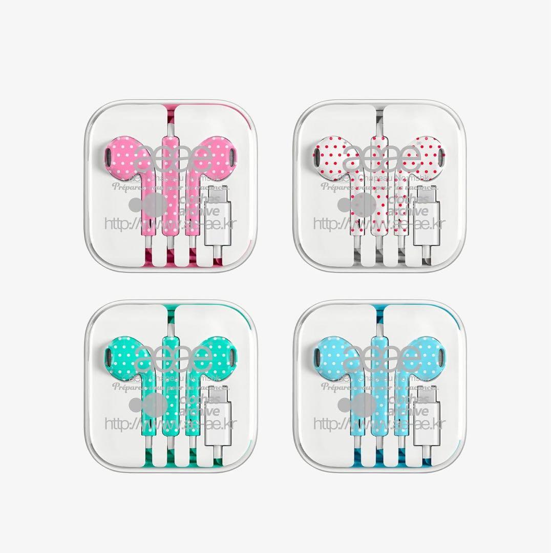 aeae 有線イヤホン ブルー 韓国 - メルカリ