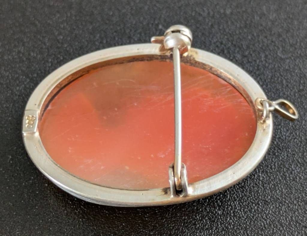 800刻印 カメオブローチ SILVER/PAT.P K18 カメオイヤリング - メルカリ