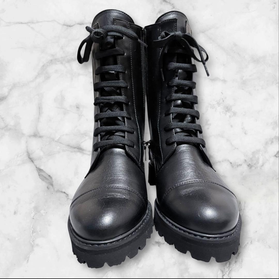 極美品✨DIANA ダイアナ レースアップ ブーツ 23.5cm レザー 黒