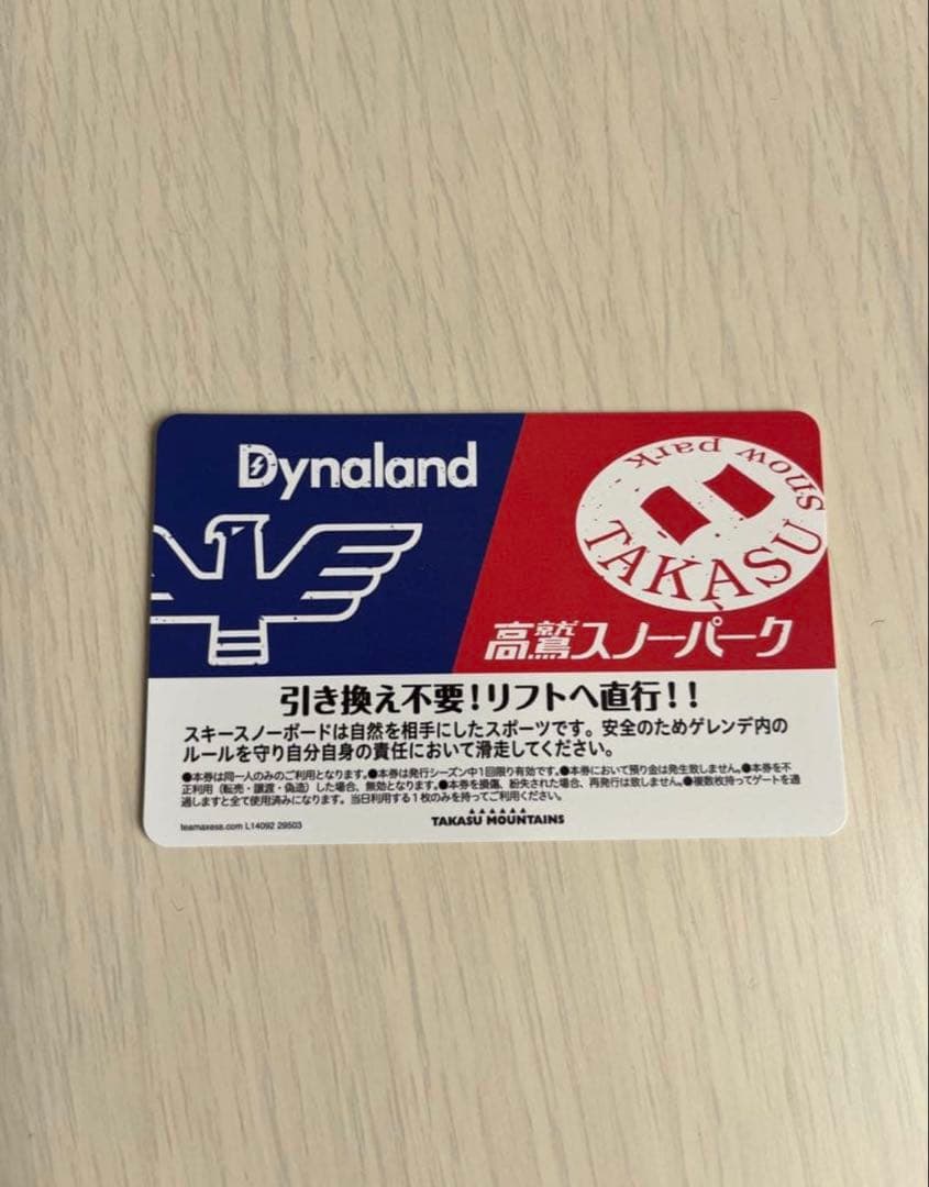 高鷲スノーパーク＆ダイナランド リフト券 - メルカリ
