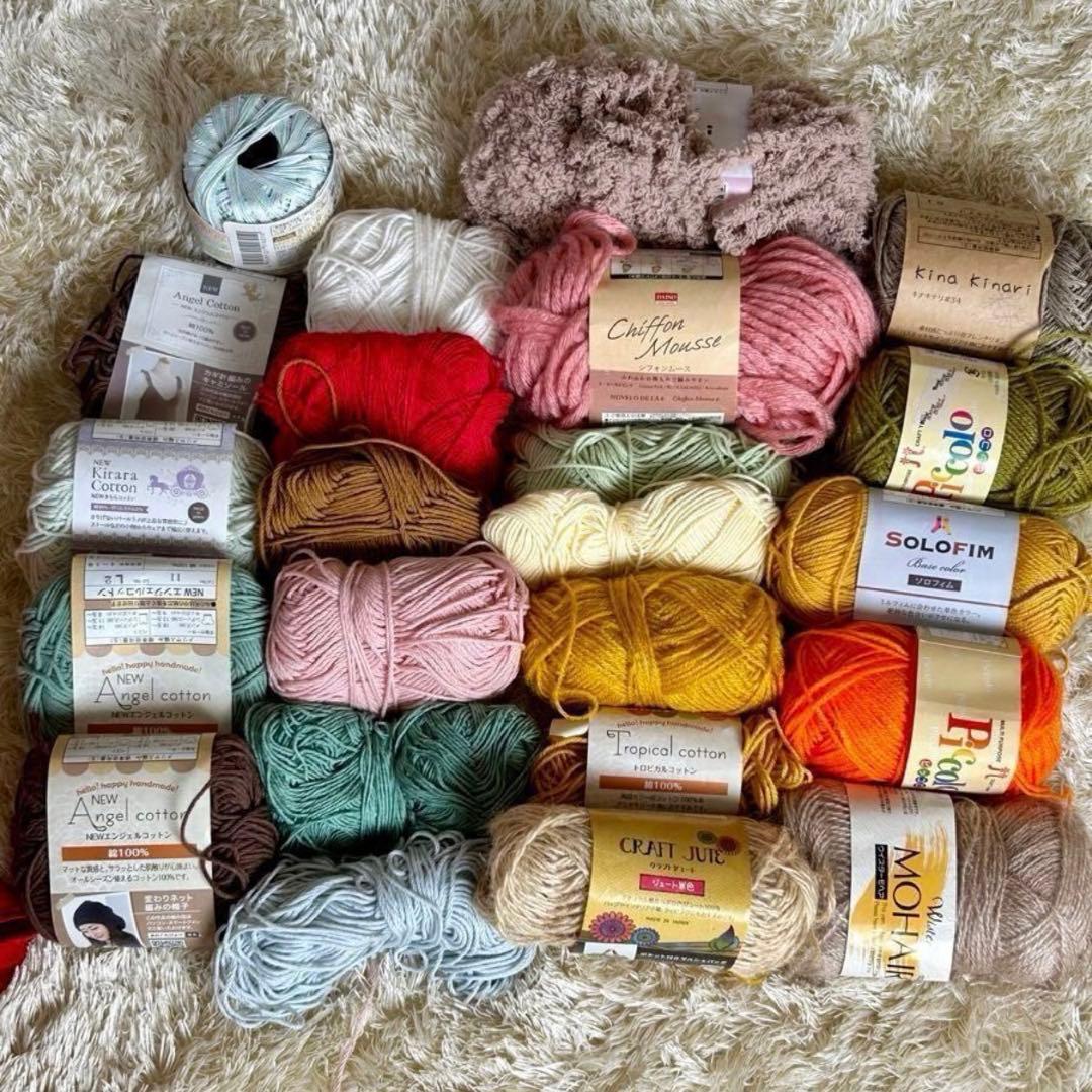 毛糸まとめ売り 使いかけ種類いろいろ 未使用毛糸あり | Buyee 通販