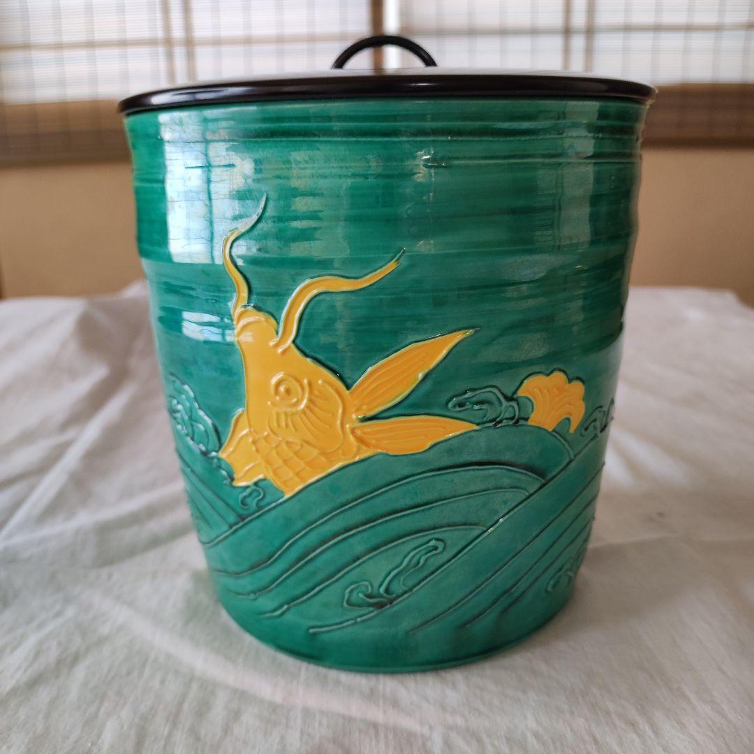 茶道具◇青交趾荒磯文水指◇粟田焼 岡田佳山 - メルカリ