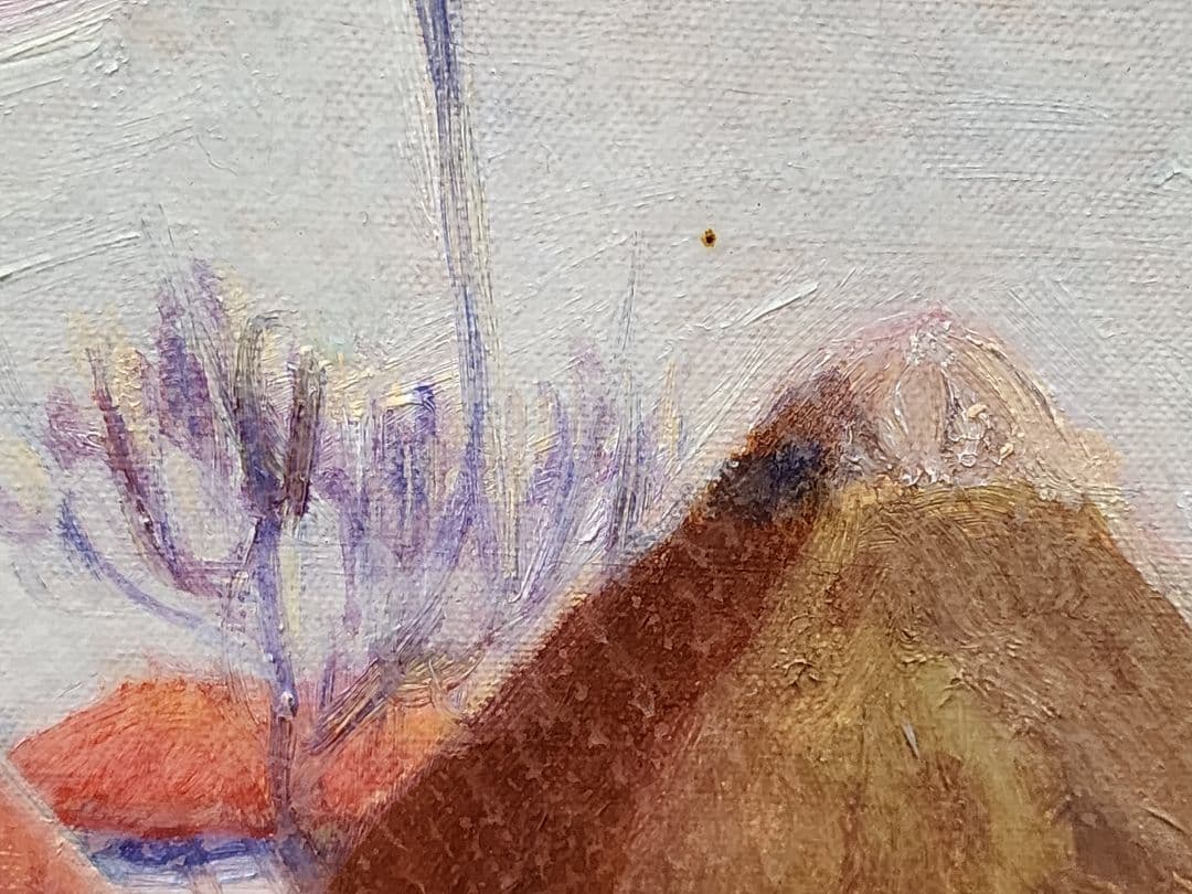 松井繁、油彩、林檎の花咲く頃〜津軽にて〜　真作保証