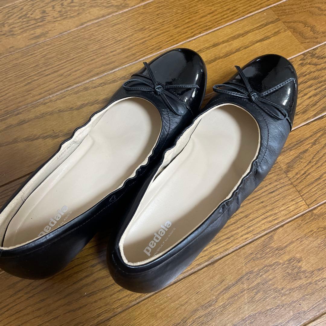 美品 asics walking pedala ブラック 23.5cm