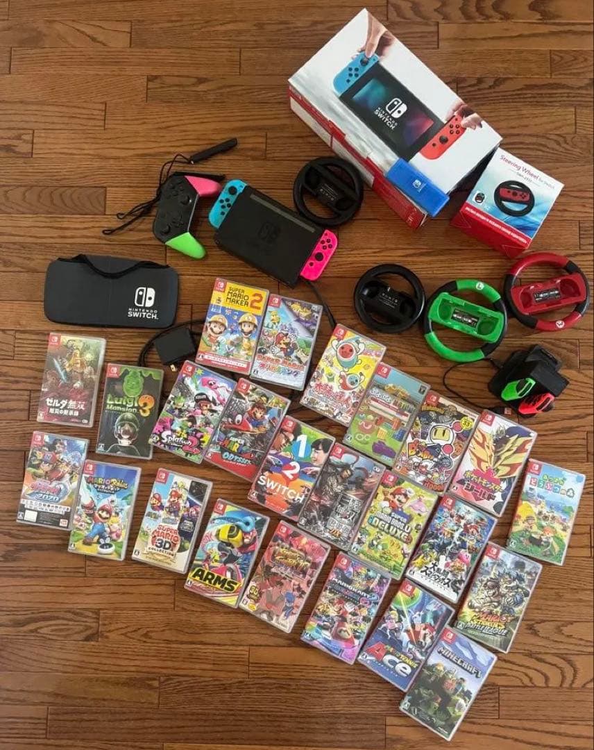 Ｙ*様 任天堂Switch ＋ソフト24本＋ハンドル＋コントローラ等　セット！