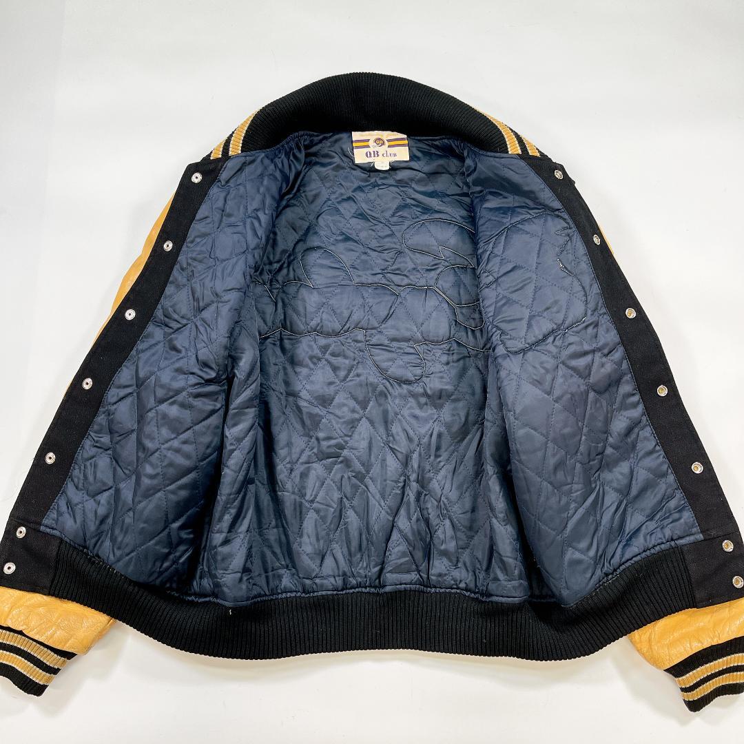 QB club カンザス大学 スタジャン ウール 本革 サイズO XL 黒