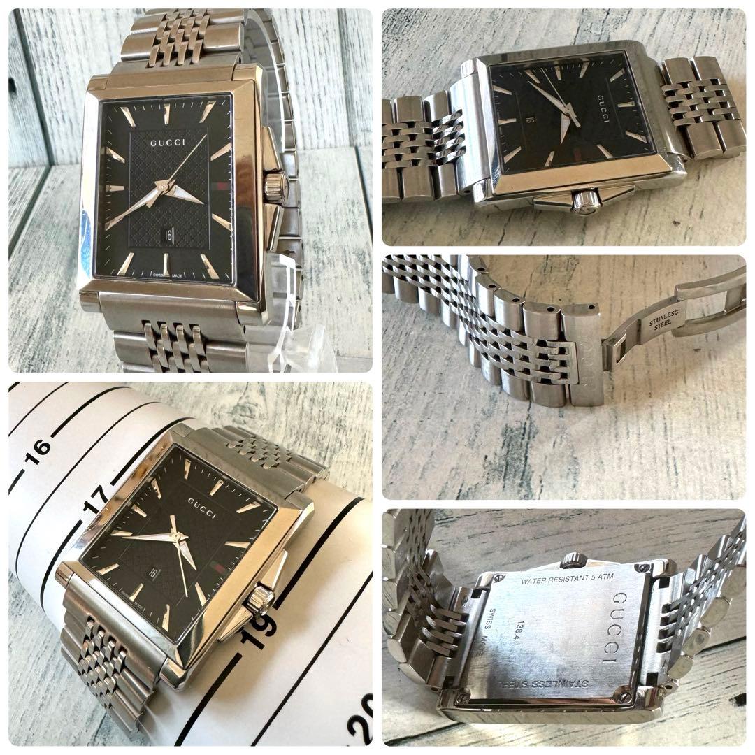 希少】GUCCI グッチ 腕時計 138.4 スクエア メンズ シルバー - メルカリ