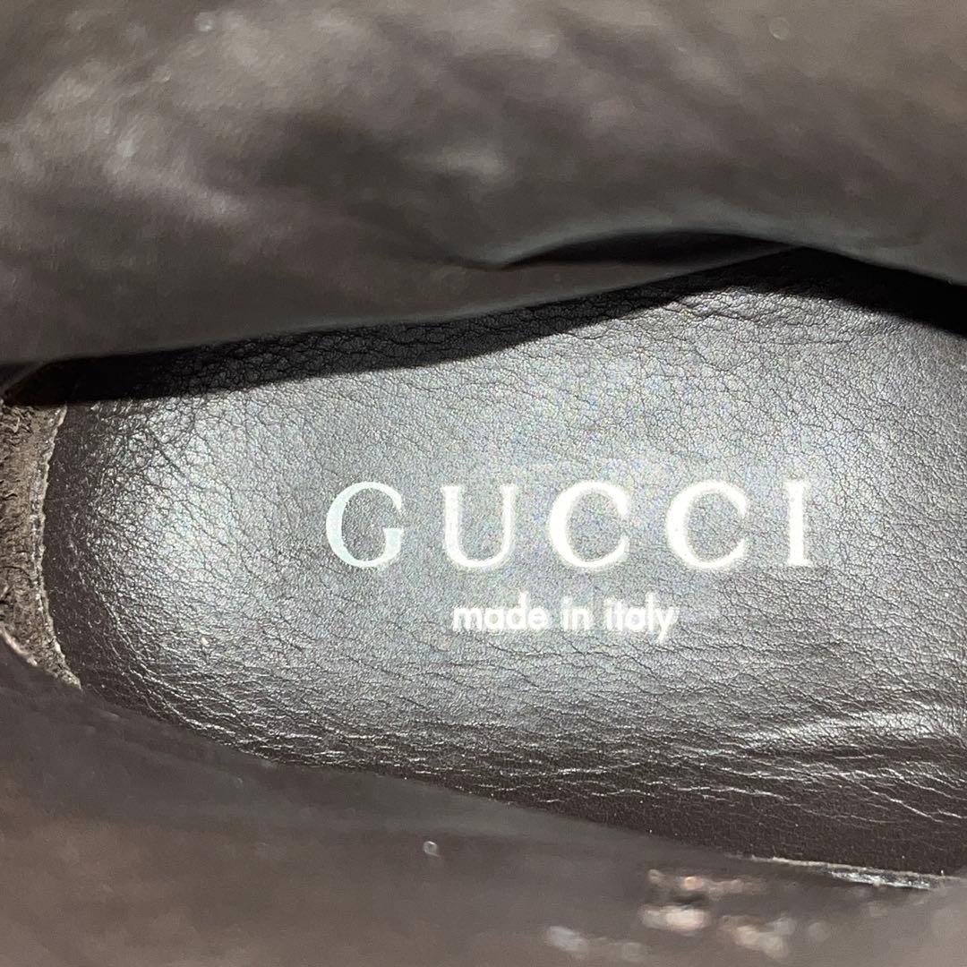 ★美品★GUCCI グッチ★レザーショートブーツ★40.5(25.5cm)★黒★