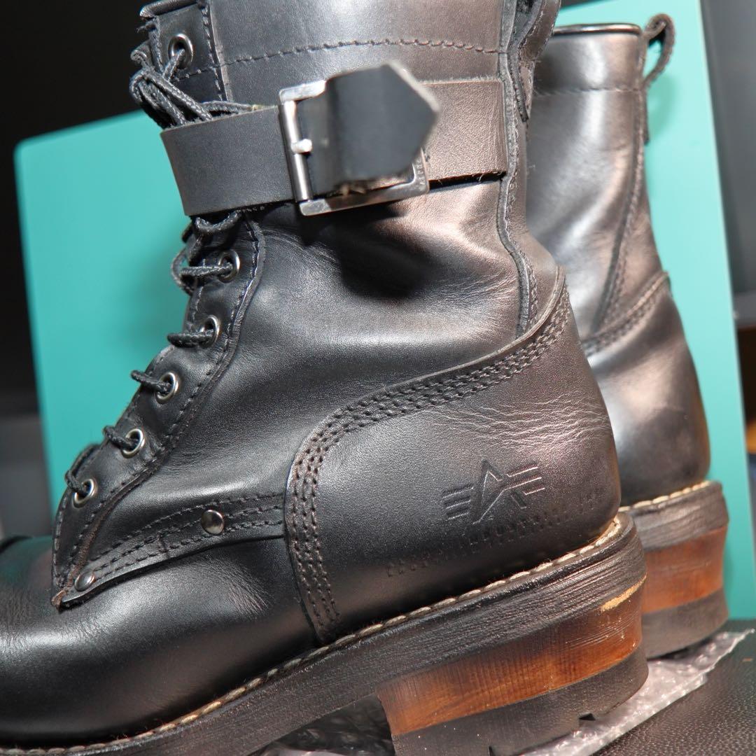 ALPHA INDUSTRIES 本革 バイカーブーツ 70018 26.0cm