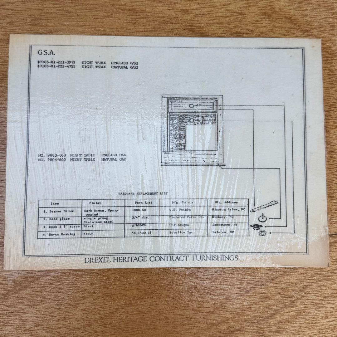 値下げ】①アメリカ軍 米軍払下げ DREXEL ドレクセル社 サイドテーブル
