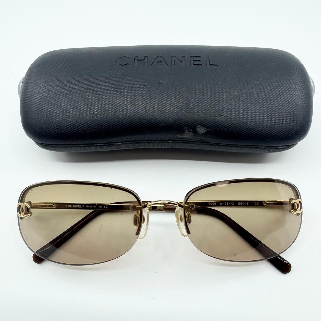 CHANEL シャネル サングラス ゴールド ココマーク ブラウン - メルカリ