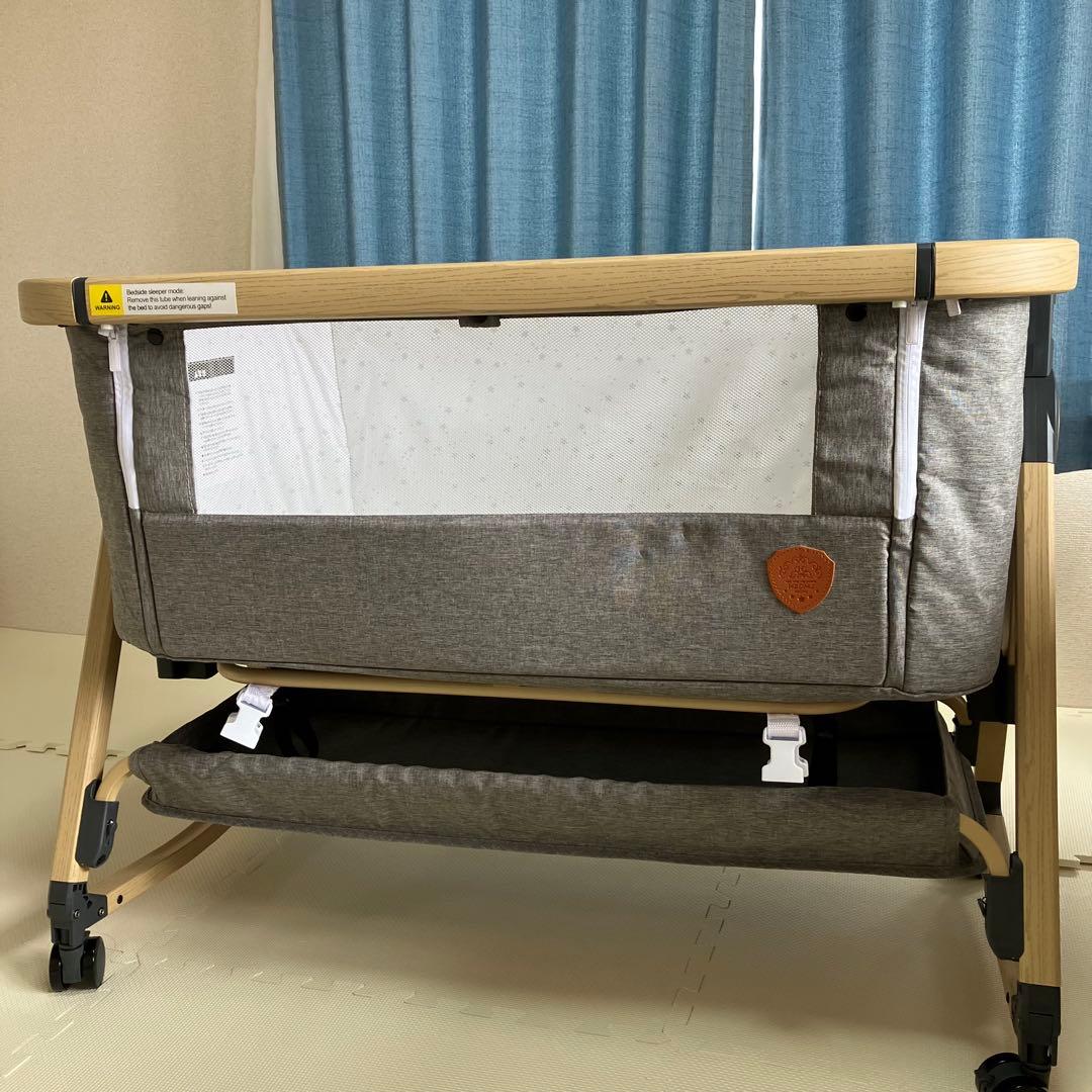 HZDMJ ベビーベッド グレー　持ち運び 折りたたみ HZDMJ ベビーベッド グレー hzdmj ベビーベッド 折りたたみ 添い寝