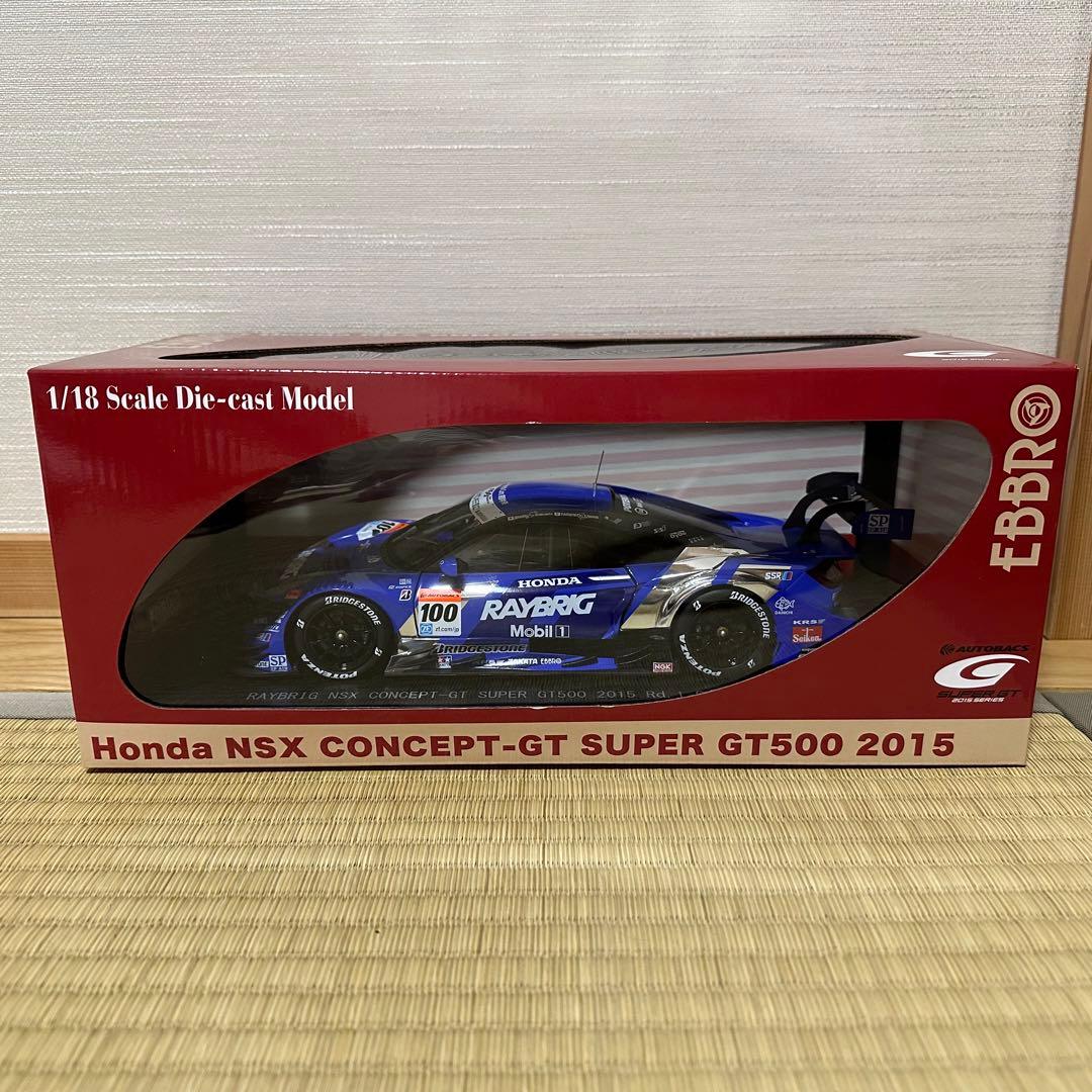 ミニカー RAYBRIG NSX CONCEPT-GT 2015 EBBRO 1/18 1/18 RAYBRIG NSX CONCEPT-GT SUPER GT500 2015 Rd.1 Okayama No.100
