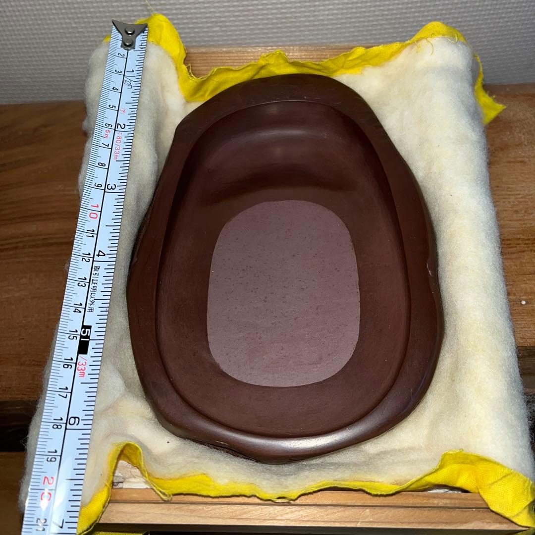 ⭕️紅渓石硯 相馬羊堂 希少 彫刻入 6寸大 美品大型 宮崎県延岡市 女性