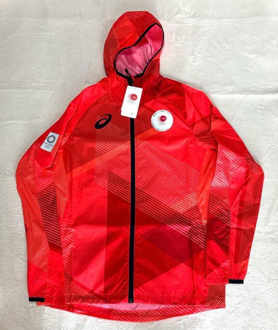 ASICS アシックス ウインドジャケット サンライズ　レッド　L 東京2020 ASICS アシックス ウインドジャケット サンライズ レッド L 東京2020