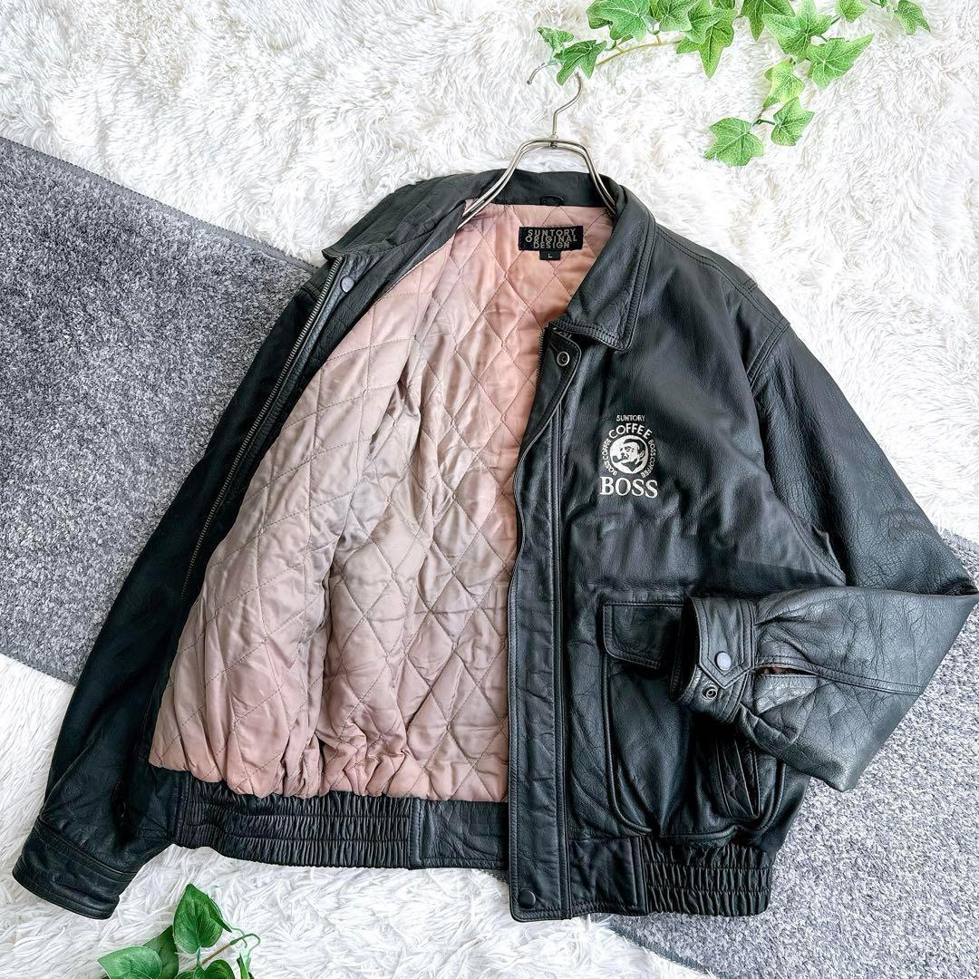 希少 非売品 初代ボスジャン サントリー BOSS ロゴ刺繍 バックロゴ