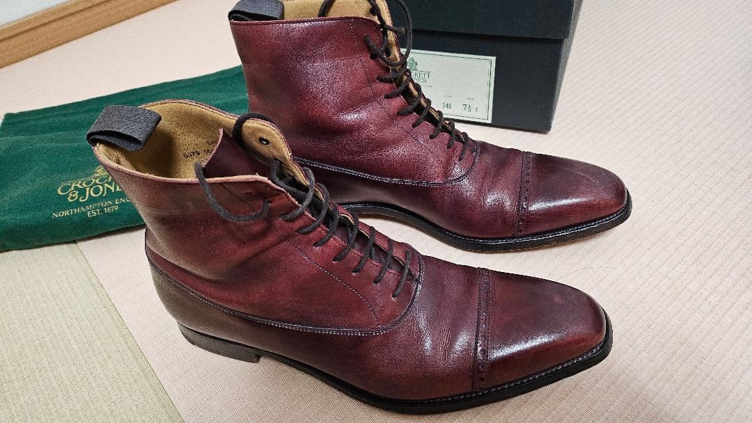 CROCKET&JONES BALMORAL2 バーガンディ 7.5E ブーツ