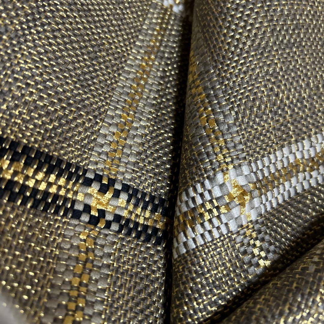 正絹　全通袋帯【ひなや工房】《ライン》