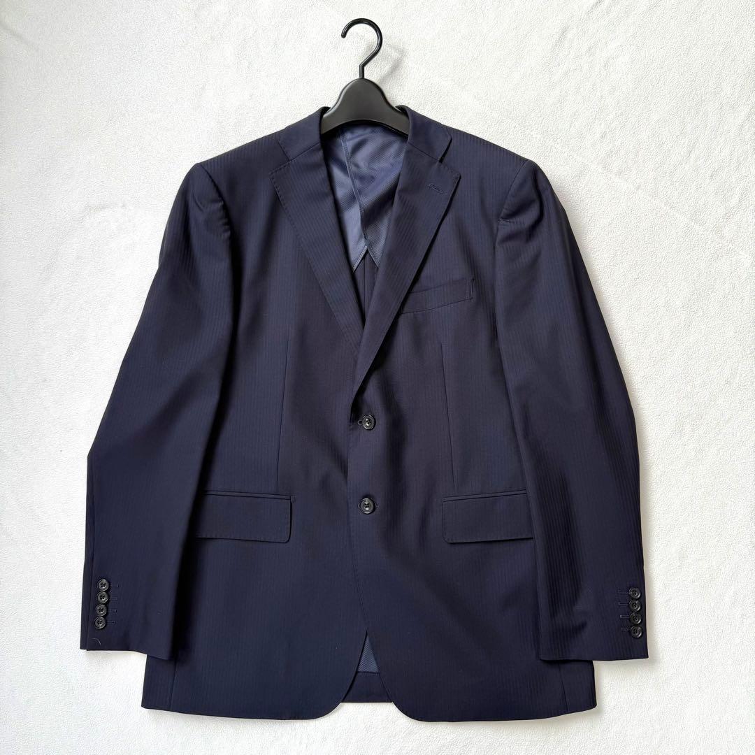 美品•カノニコ•A7✨テイラー ストライプ ウール スーツセットアップ