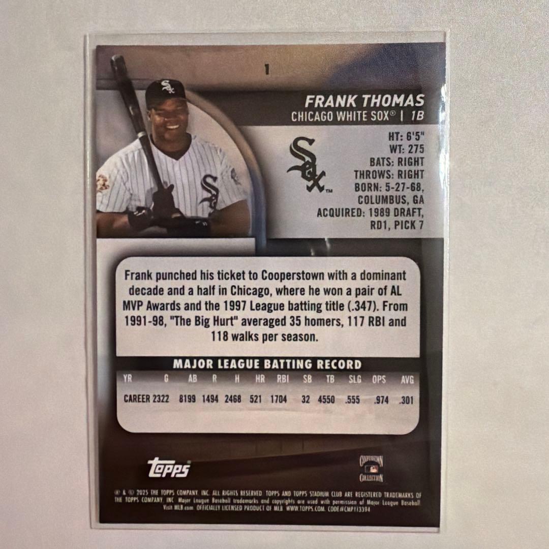 MLB 2025 TOPPS STADIUM CLUB フランク・トーマス - メルカリ
