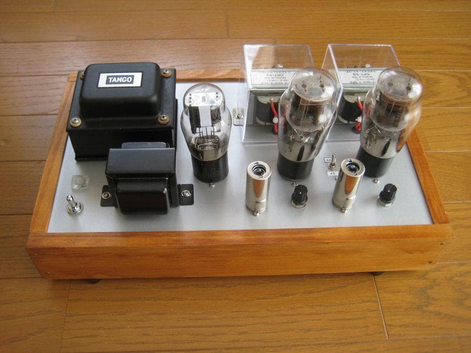 真空管アンプ４５・２Ａ３兼用シングル・アンプ / 出力管は２Ａ３付（自作品） 45・2A3兼用コンパチブル・シングル・アンプの製作③/回路図＆出力管の