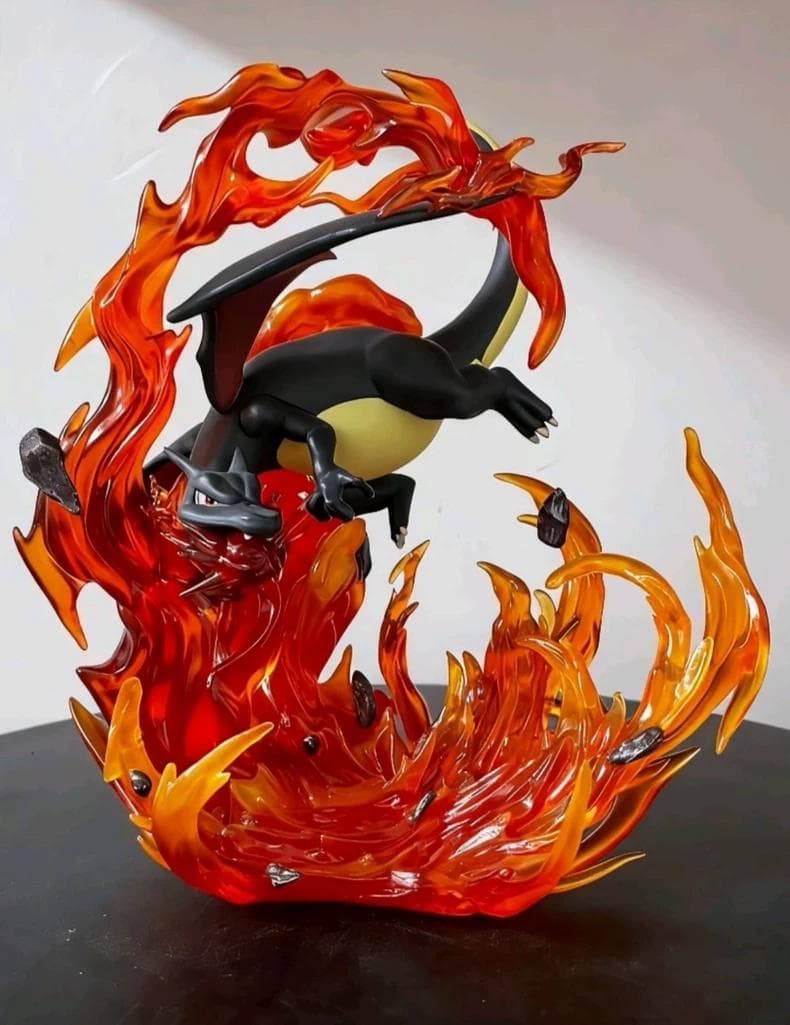 ポケモン 黒 リザードン フィギュア 炎エフェクト付き 21cm ビック