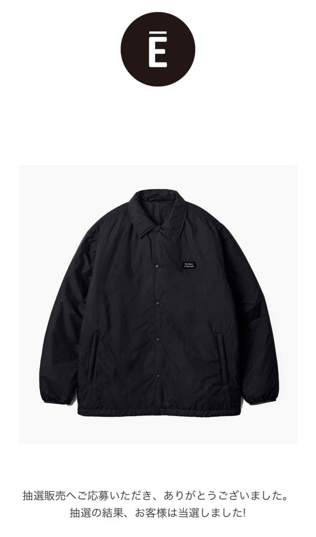 ENNOY PADDED NYLON COACH JACKET 黒S - メルカリ