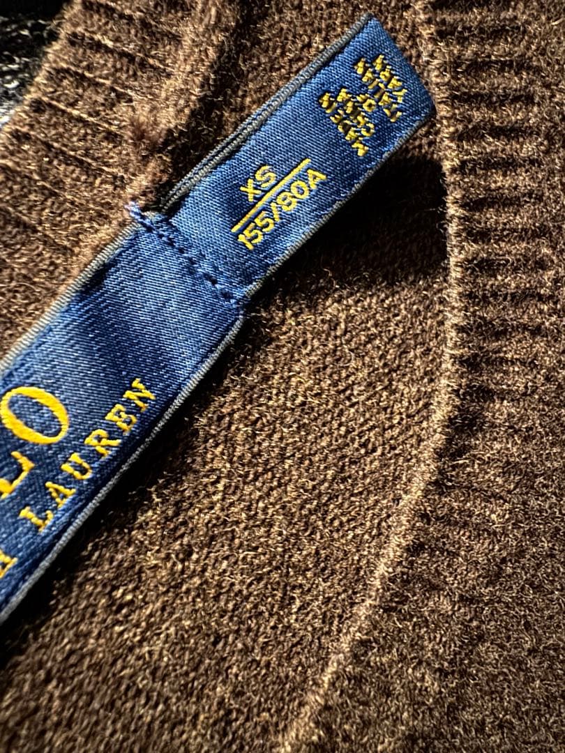 ポロラルフローレン ウール100% エルボーパッチ ニットワンピース