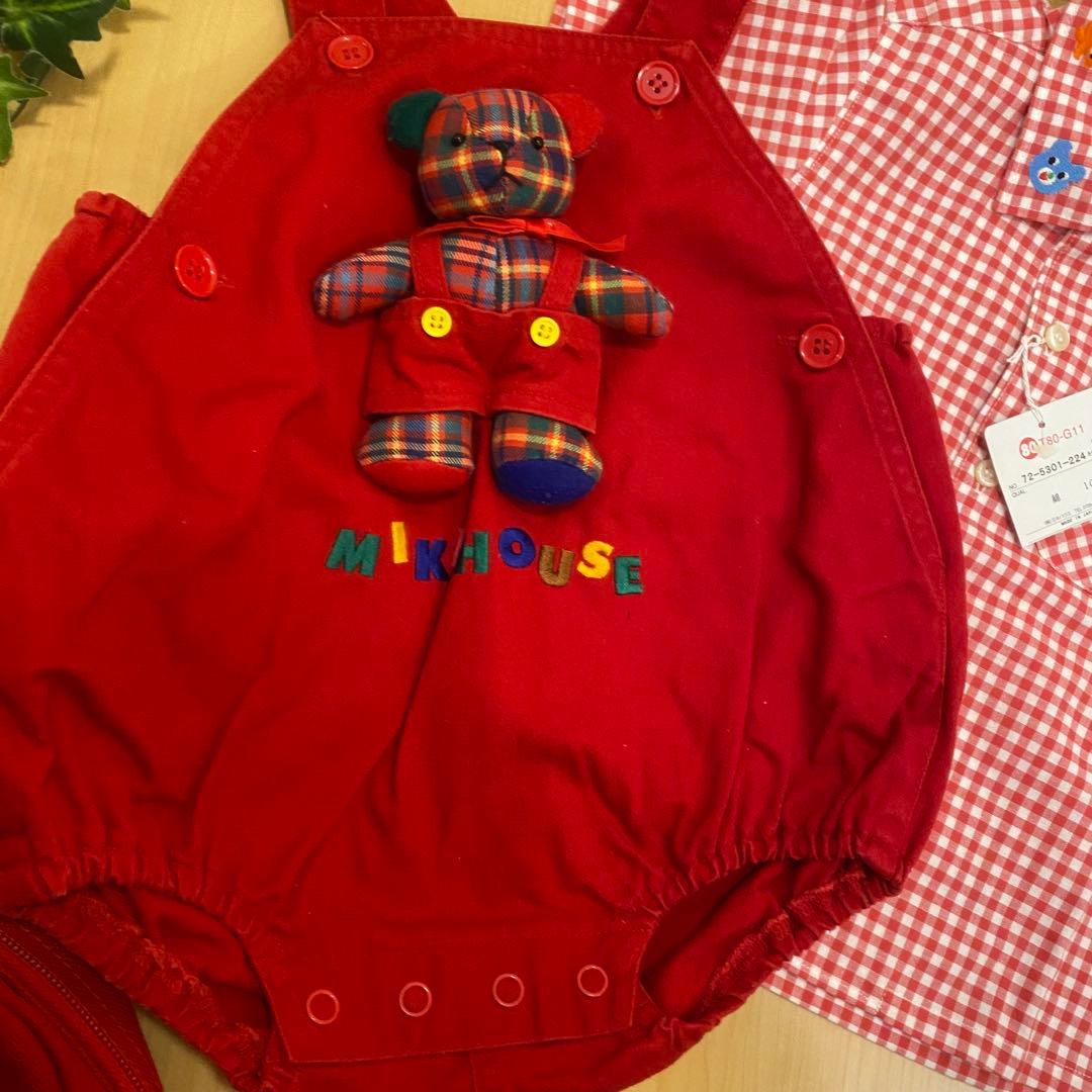 希少 ミキハウス ブラウス ダルマオール 立体クマロンパース リュック