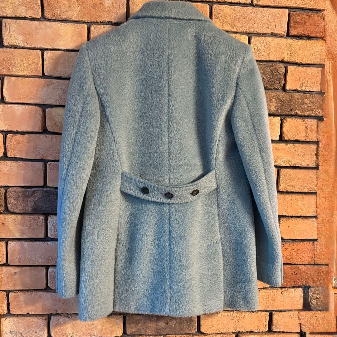 ☆Max Mara ☆ダブルブレストコートライトブルー（ウール・アルパカ混