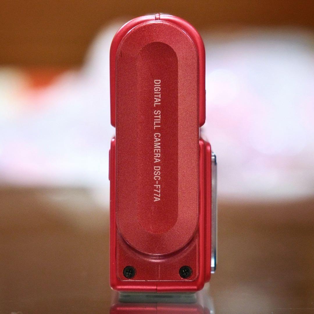 極美品！動作品 平成レトロ SONY Cyber−Shot DSC-F77A 赤 極美