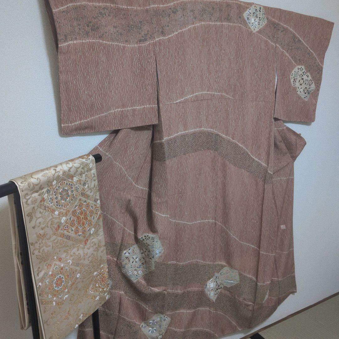 ヒューちゃん　展示会作家物　落款付下げ 楼蘭袋帯　セット　京都駒宮長着