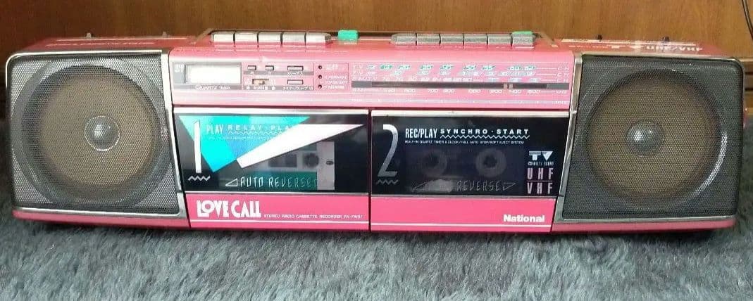 値下げ】ラジカセ ダブルラジカセ 昭和レトロ National 赤 - メルカリ
