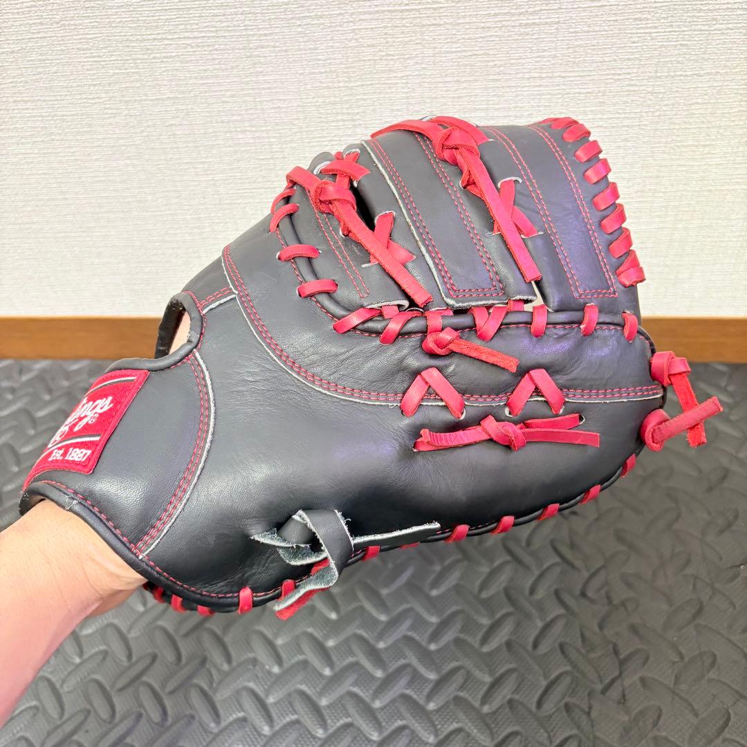 Rawlings 一般軟式ファーストミット 右投げ用 ブラック×レッド - メルカリ