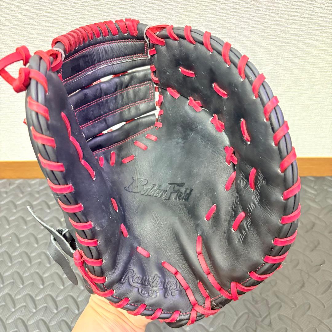 Rawlings 一般軟式ファーストミット 右投げ用 ブラック×レッド - メルカリ