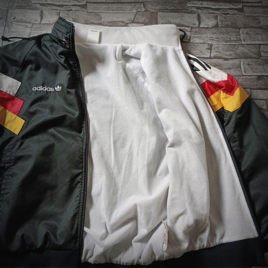 当時物☆90sアディダスナイロンジャケット デサント 刺繍ロゴ ワイド