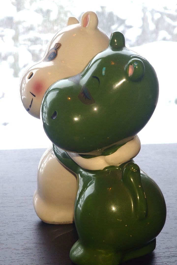 主観 無版権 ムーミン ＆ノンノン 陶器貯金箱 ネット検索しても唯一無