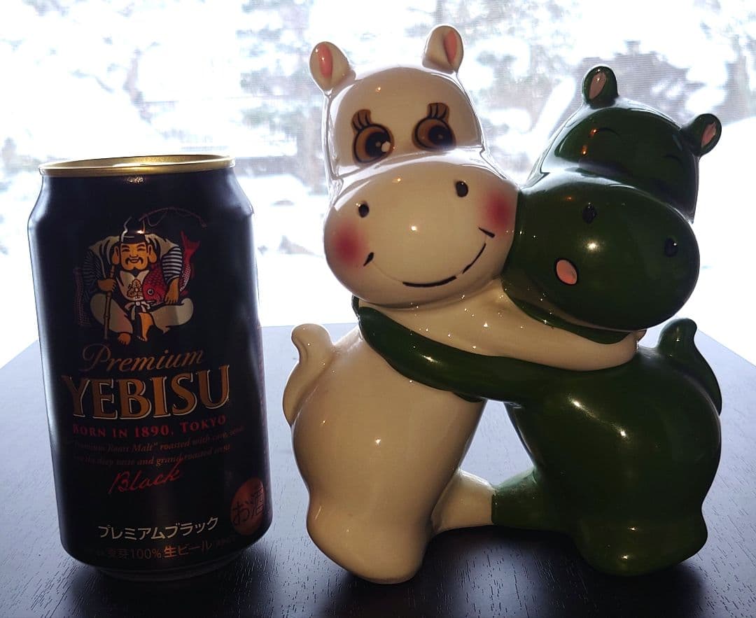 主観 無版権 ムーミン ＆ノンノン 陶器貯金箱 ネット検索しても唯一無