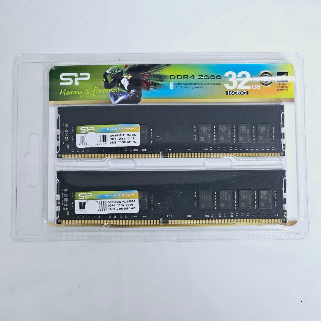 新品未開封 SP SP016GBLFU266B22 8GB ×2枚（計16GB） Amazon.co.jp: シリコンパワー デスクトップPC用 メモリ DDR4 2666 PC4