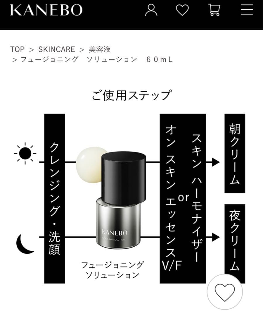 ベスコス受賞★カネボウフュージョニングソリューションレフィル60ml+7.2ml