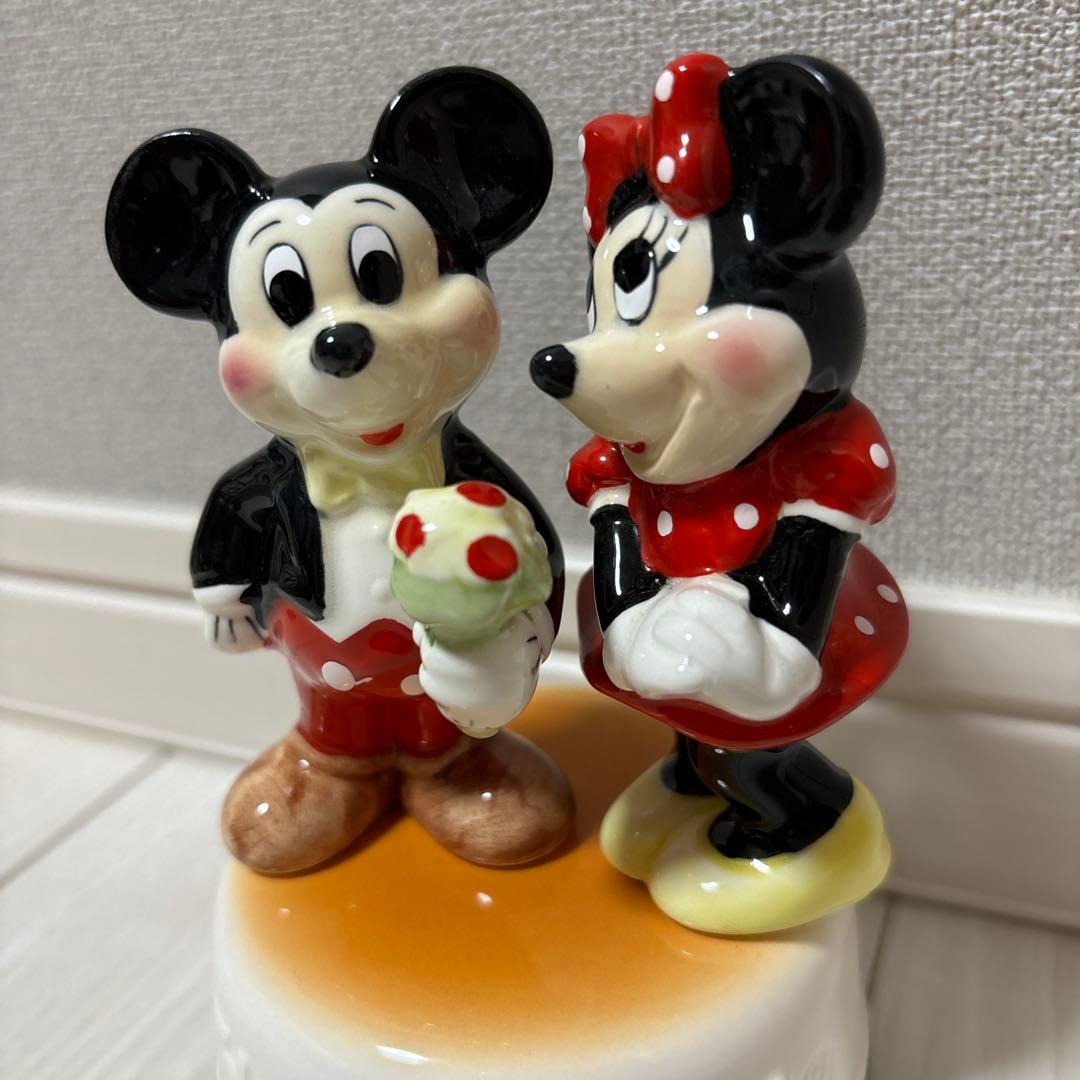 美品】ディズニーランド ミッキー＆ミニー オルゴール 陶器製 - メルカリ