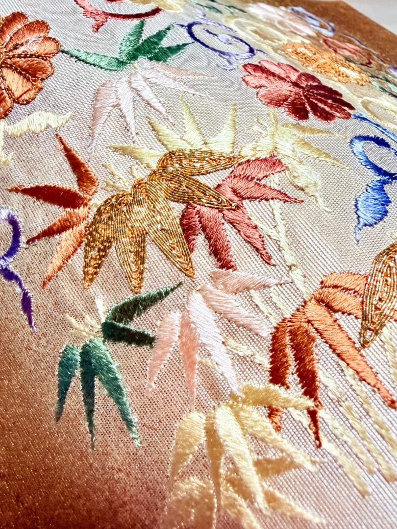 高級 袋帯 正絹 お太鼓柄 蘇州刺繍 金駒刺繍 ゴールド 訪問着 約40万円