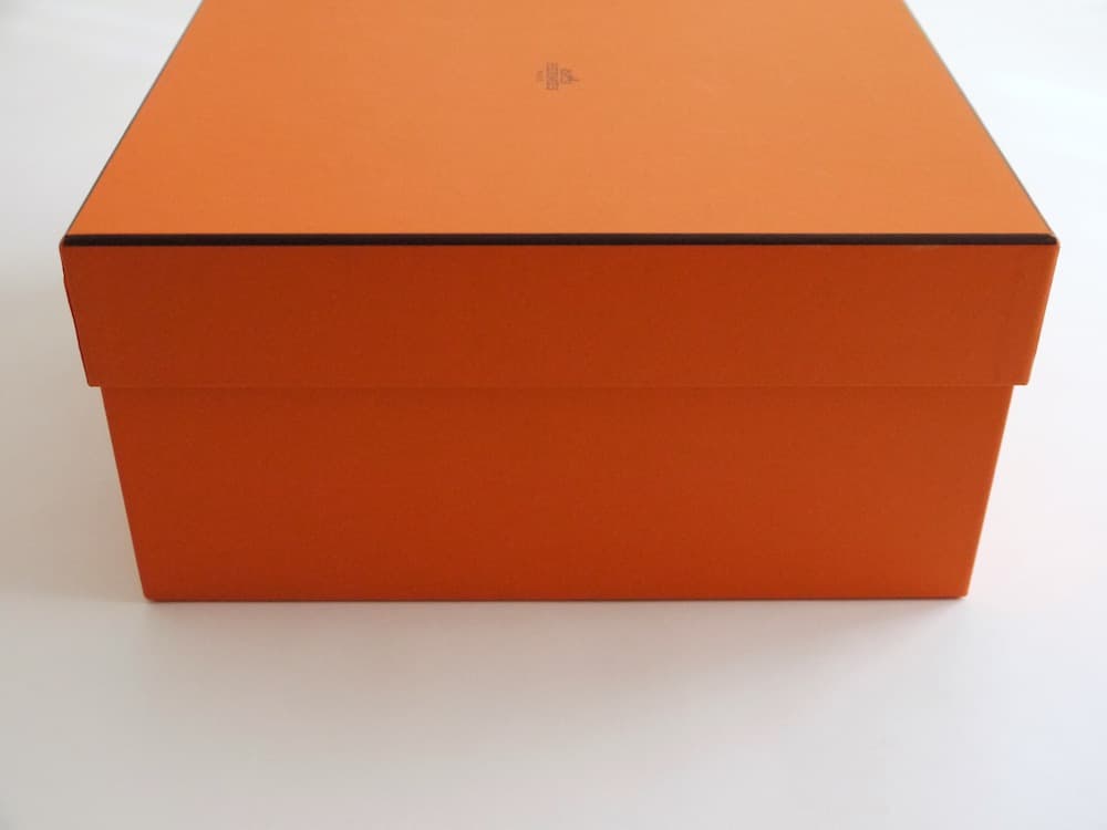 レア！HERMESネイビーボックス空箱 正規品 バーキン25用オレンジ