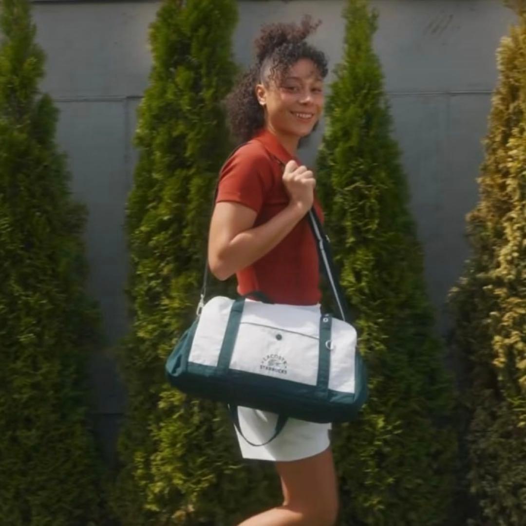 韓国スターバックス 】LACOSTE ラコステ バッグ グリーン非売品 - メルカリ